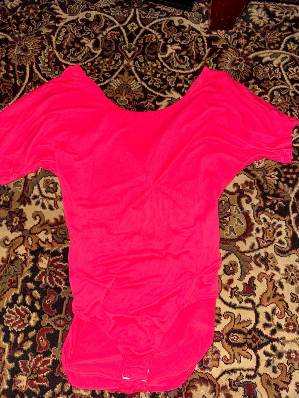 Bright Hot Pink Short Sleeve body suit Size L